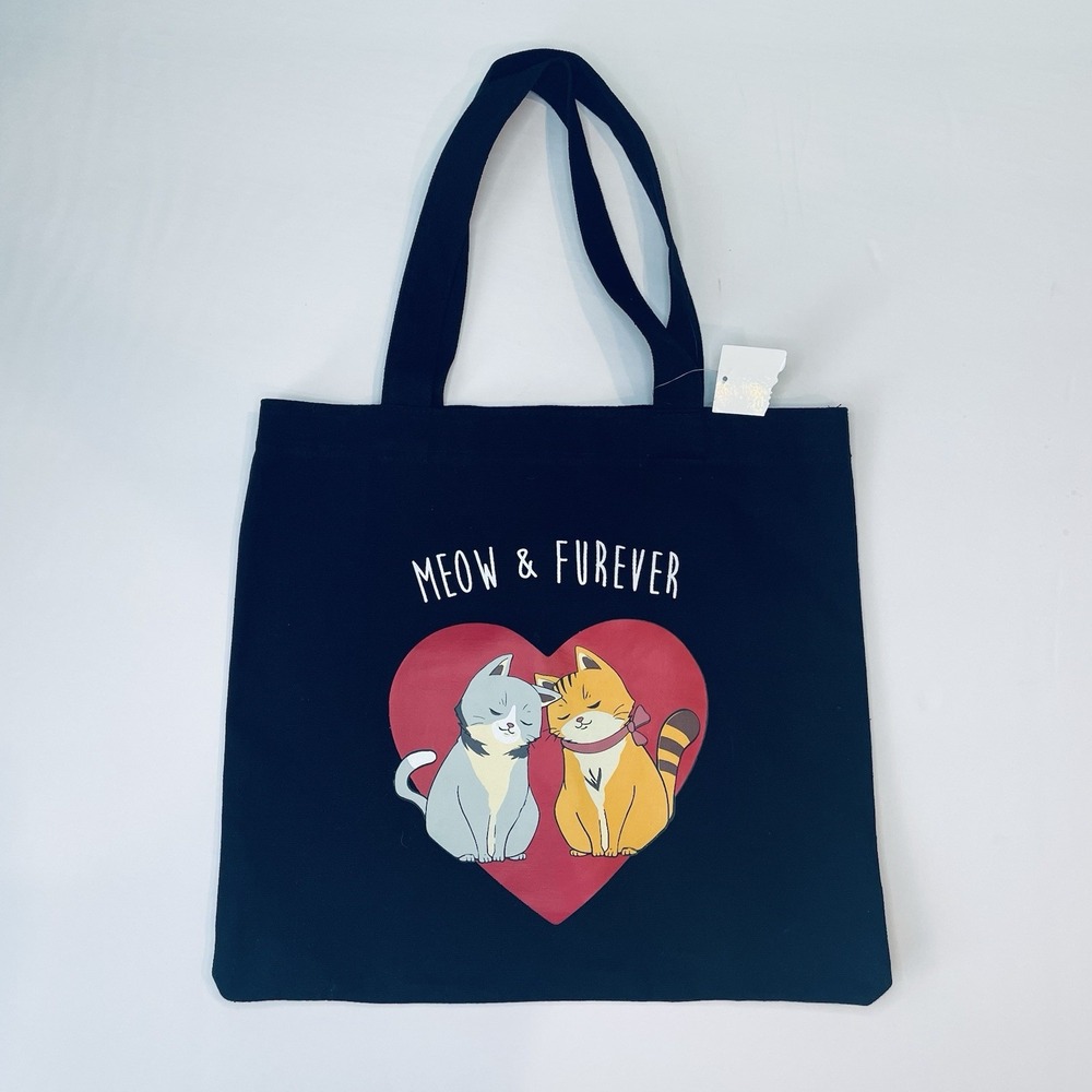 Forever 21 Meow &‎ Forever Cat Tote Bag Black